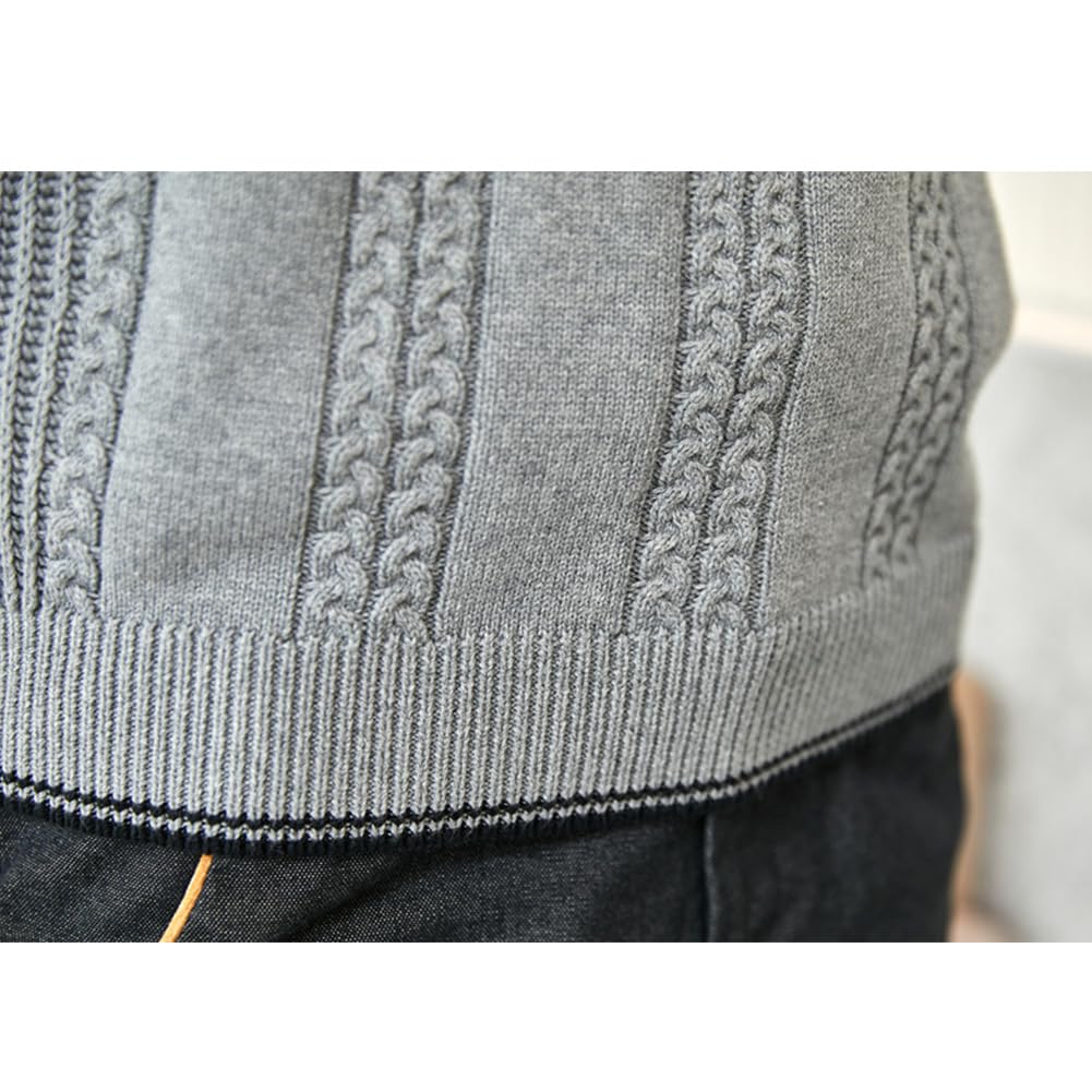 Pull sans Manches pour Homme Gilet Tricoté à col en V Coton