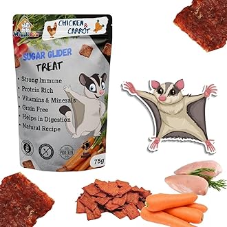 Chicken & Carrot Sugar Glider Treat - A Protein-Rich Snack for Exotic Pets, Indulge Your Sugar Glider Treat - Crunchy, Nutritious & Irresistible, Exquisite Taste & Enriching Experience (75g)