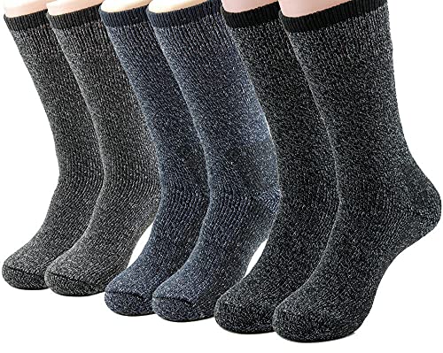 Goyoma Lot 3-12 Pairs mens Winter Thermal Heated Heavy Duty Warm Crew Socks Sox 10-132