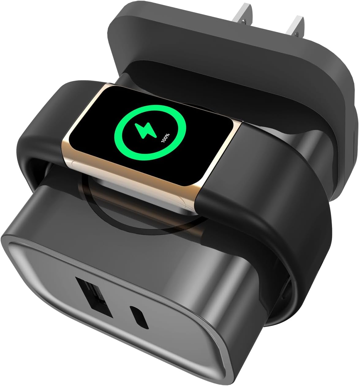 3-in-1 Charger for Fitbit Charge 6/Charge 5/Luxe,PD 25W USB C Fast Charging Dual Port Wall Charger Block,Travel Essential Charger for Fitbit Charge 6/5/Luxe,iPhone,Samsung,Google,Grey