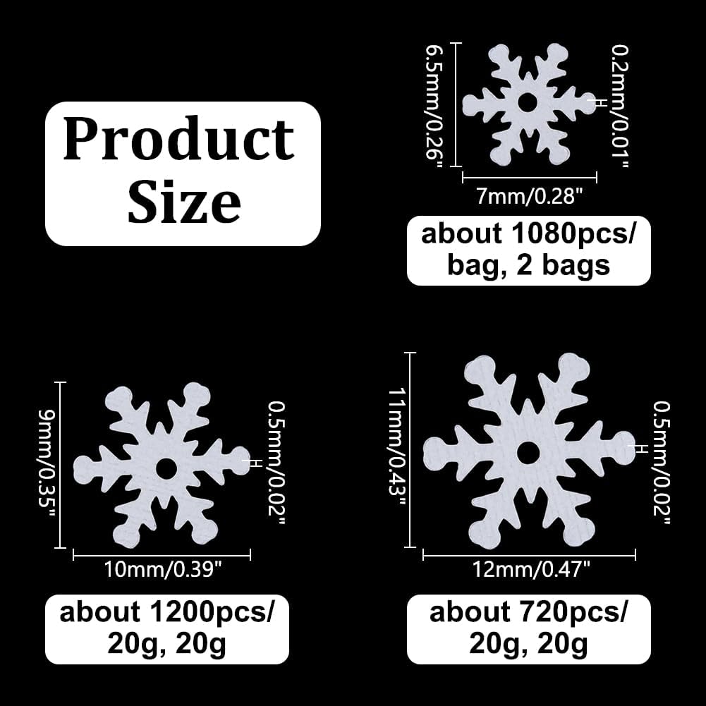 3000PCS Snow Confetti Glitter Twinkles Snowflakes Mini Snow Flake Snowflake Christmas Snowflakes Confetti Decorations Glitter Snowflake Sequin for Winter Snowfield Wonderland Xmas Party