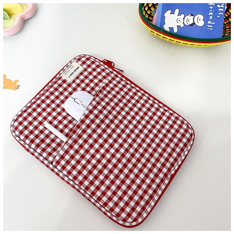 Funda para portátil a cuadros Harajuku 13-14 pulg rojo miniatura 2