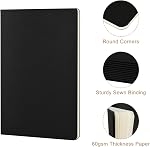 ZCZN Pocket Notebook 3.5x5.5 Inches, Black Softcover Lined Notebook, 12 Pack Small Journal for Office School Travel (12)