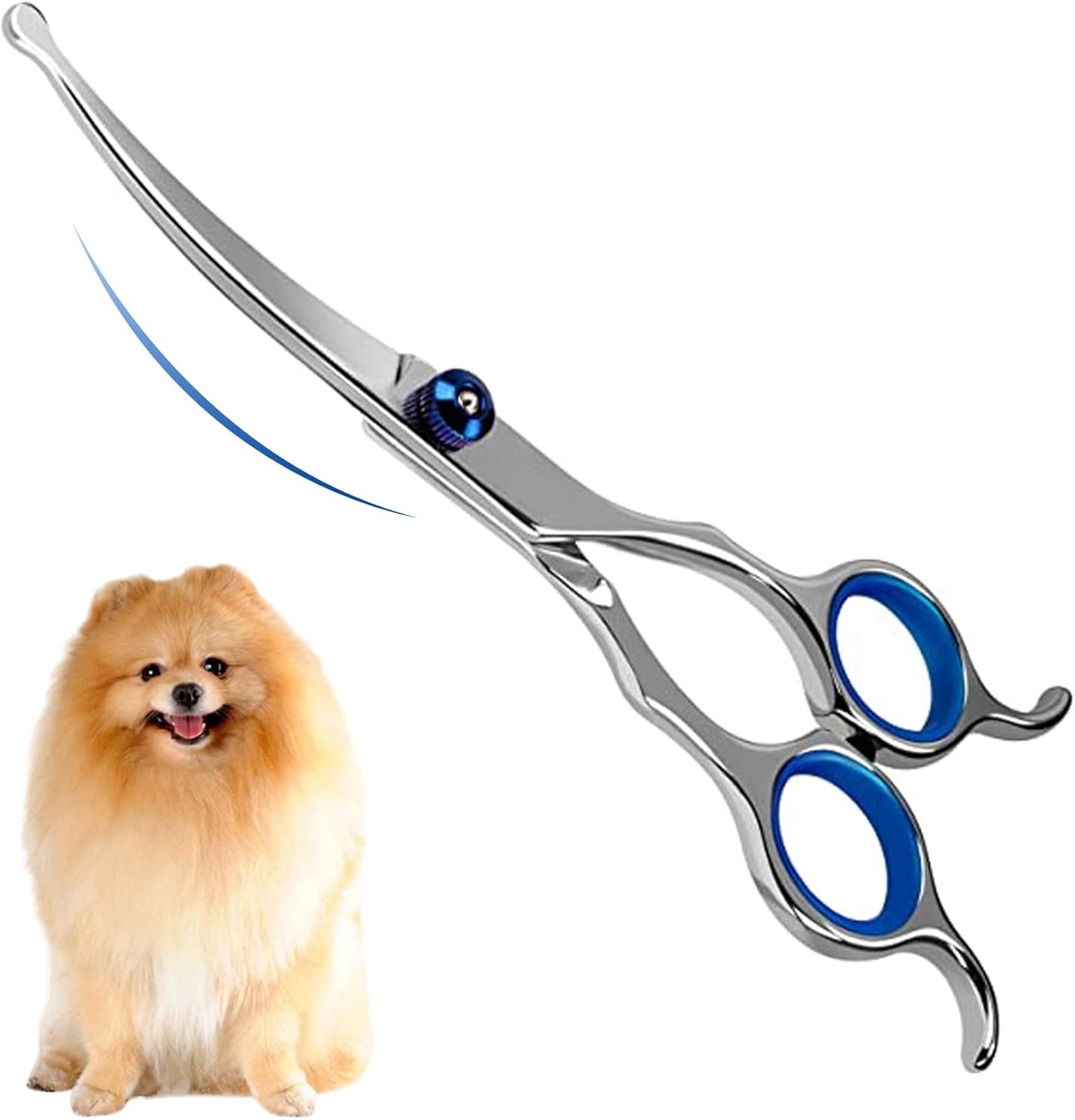 Curved Dog Grooming Scissors 7.28 inches Round Tips Pet