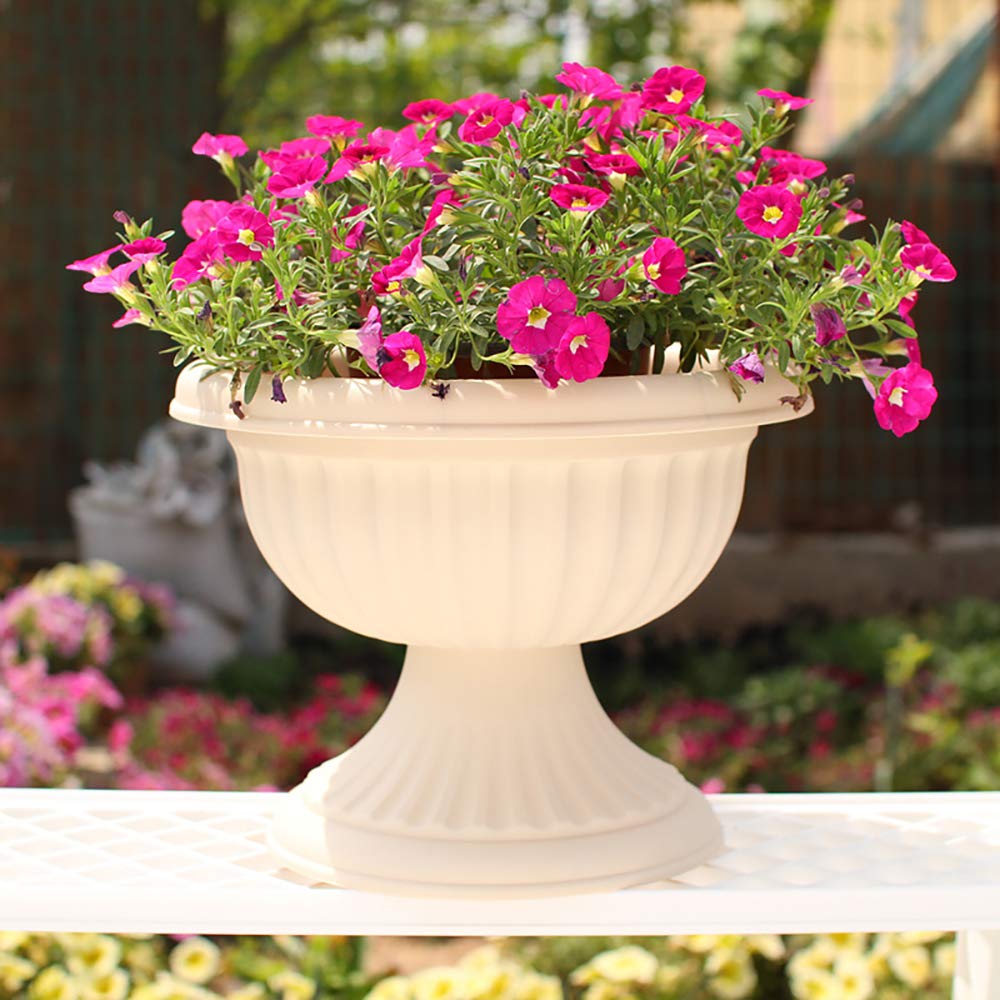 Bellissima Fioriera Per Piante – Vaso Rotondo – Ciotola In Plastica/plastica – Resistente All'inverno (grande: 40 Cm, Grigio - Foto 10