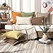 Phantoscope Pack of 2 Farmhouse Modern Spring Decorative Throw Pillow Covers Burlap Linen Trimmed Outdoor Pillows Tailored Edges Off White 18 x 18 inches, 45 x 45 cm