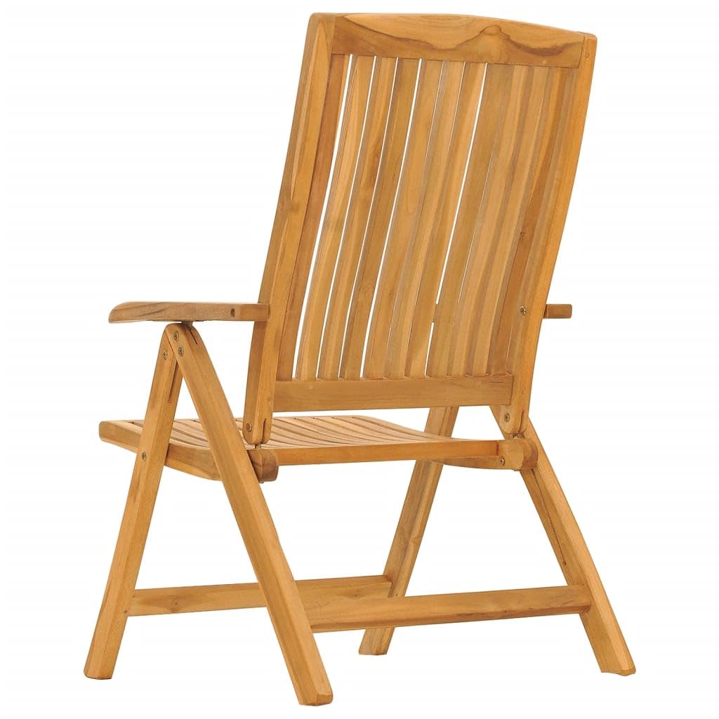 Sedie da giardino in teak con cuscino, 6 pezzi, in legno massiccio, regolabili, pieghevoli, portata 110 kg, impermeabili, per balcone, terrazza e giardino