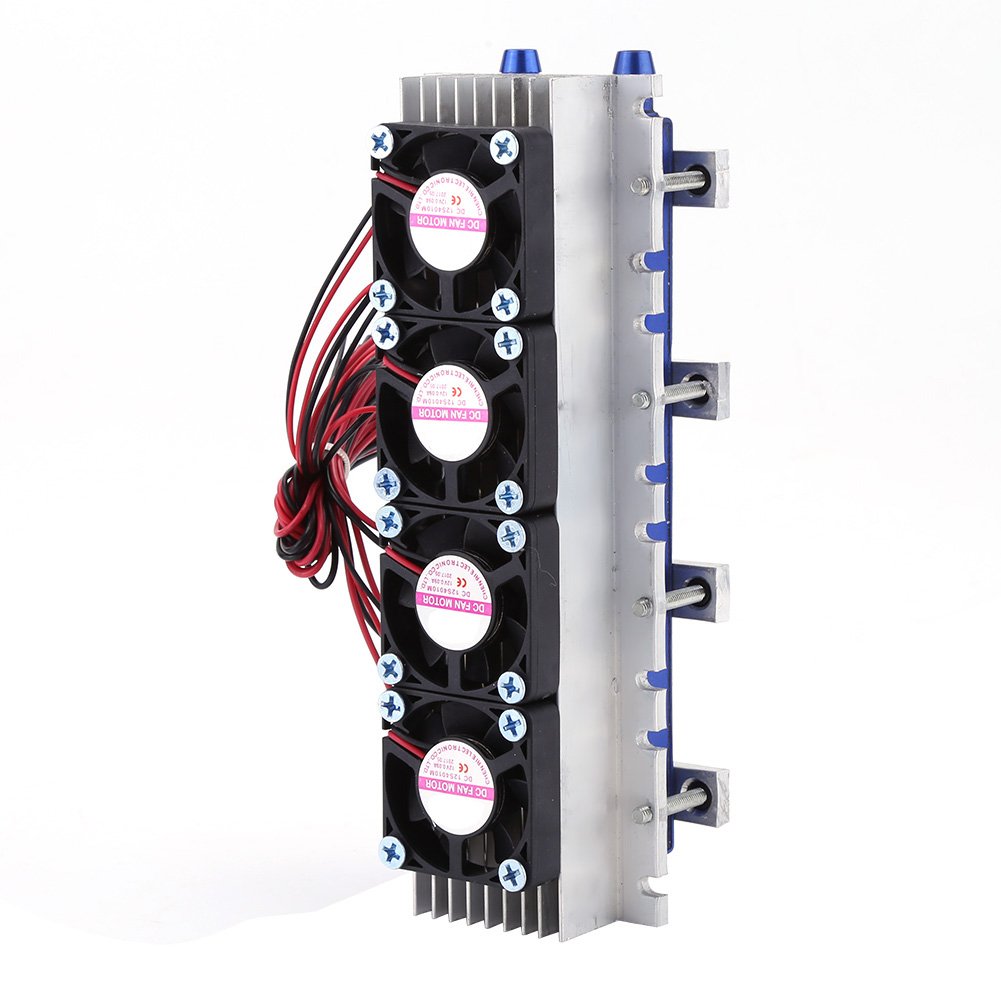 Refroidisseur Semi Conducteur 288W pour Aquarium Piscine Appareils Equipements Thermostatique Air Eau Refroidissement Sans Prise 4 Ventilateurs DIY