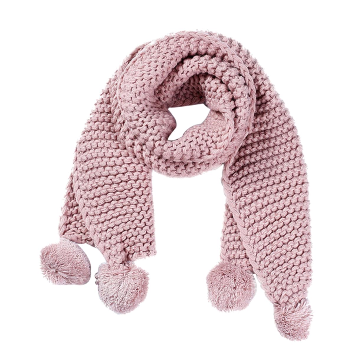 LIFKOME 3 Piezas Bufanda De Lana Bufanda Cálida para Niños s para Niños con Bolas Peludas De Niño Rosa