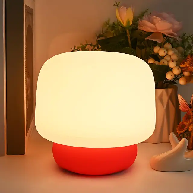 Euakee Mushroom Night Light - Rechargeable Silicone Lamp for Kids