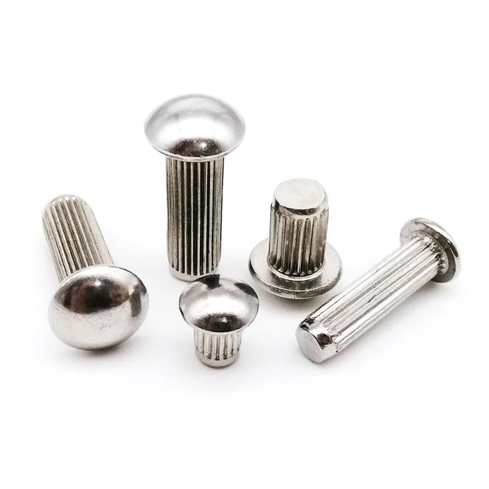JIEYUZYUO M2-M5 Sus 304 Semi Button Round Head Knurled Shank Rivet Gb827/16Mm/M4 10Pcs