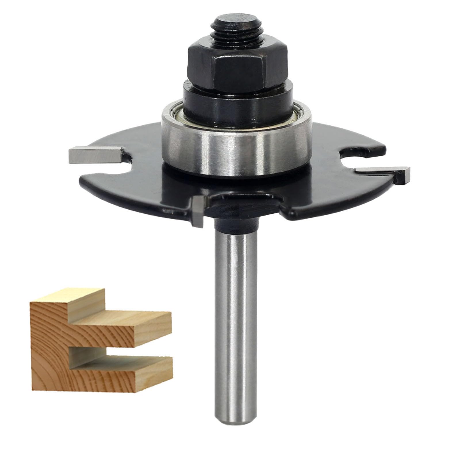 3pcs Slot Cutter Router Bit Set 1/4 Shank - 4-Wings, 9/16" Depth, Carbide Tip, Wood Slotting Cutter Bit, for Groove Edges, Biscuit( Height 1/4" 1/8" 3/32") — Amazon image 9