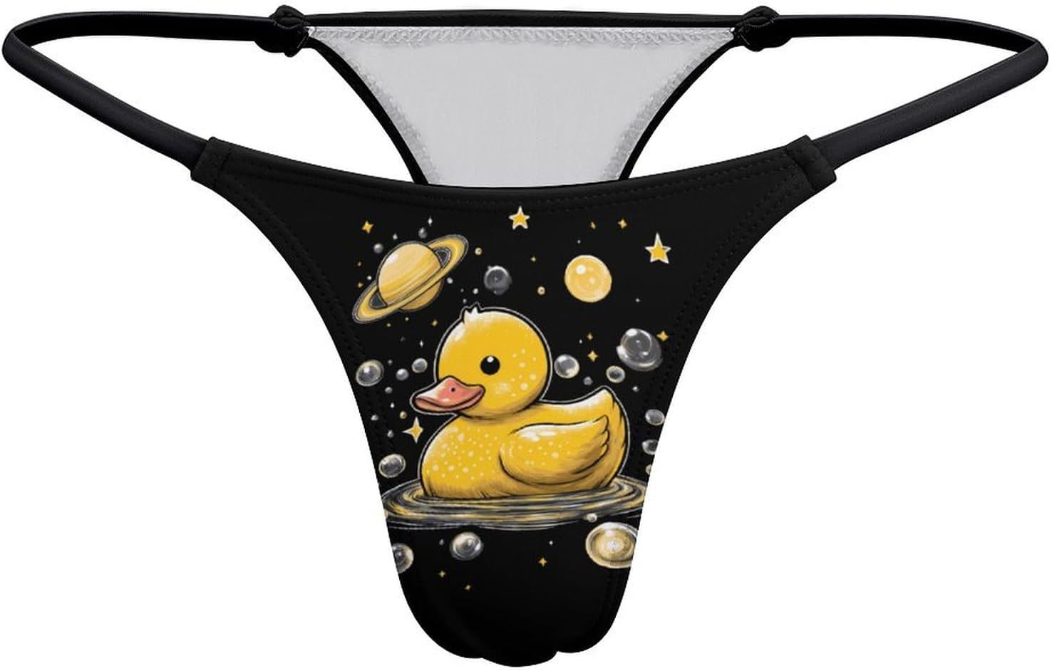 Rubber Duck Shining Planet Women's G-String Thong Underwear T-Back Panties Low Rise Underpants
