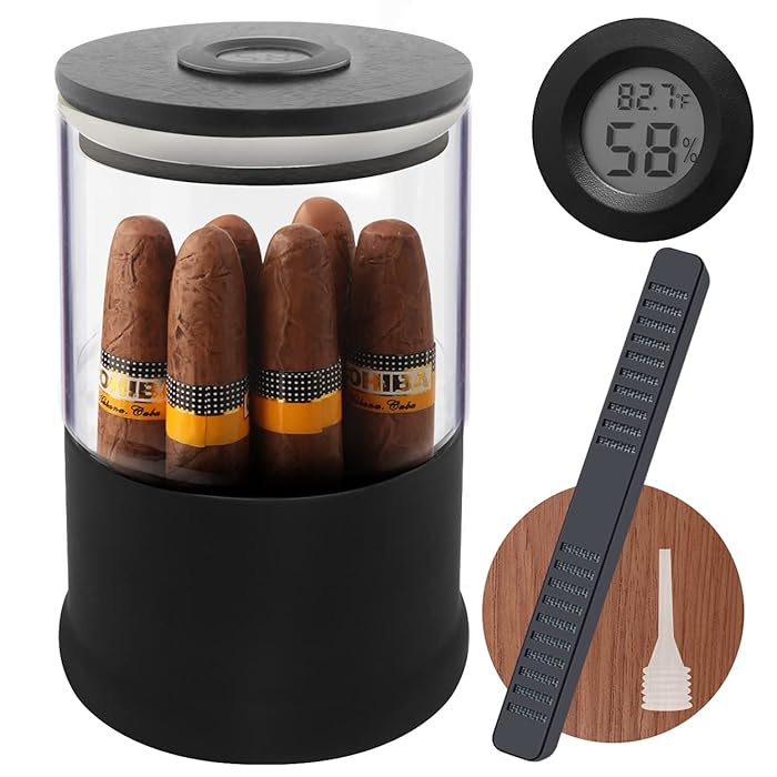 Buy TISFA Cigar Humidor, Cigar Jar with Digital Hygrometer and