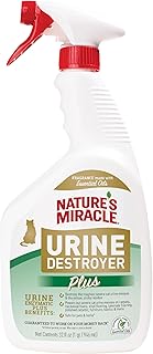 Nature’s Miracle Urine Destroyer Plus Cat, 32 Ounces,Unscented, Enzymatic Formula, Ready-to-Use