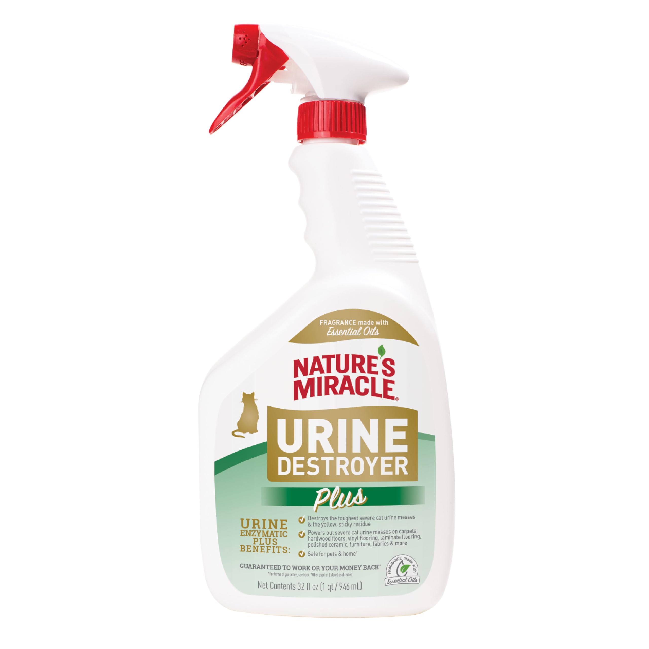 Photo 1 of Nature’s Miracle Urine Destroyer Plus for Cats, Enzymatic Formula, Ready-to-Use, 32 oz