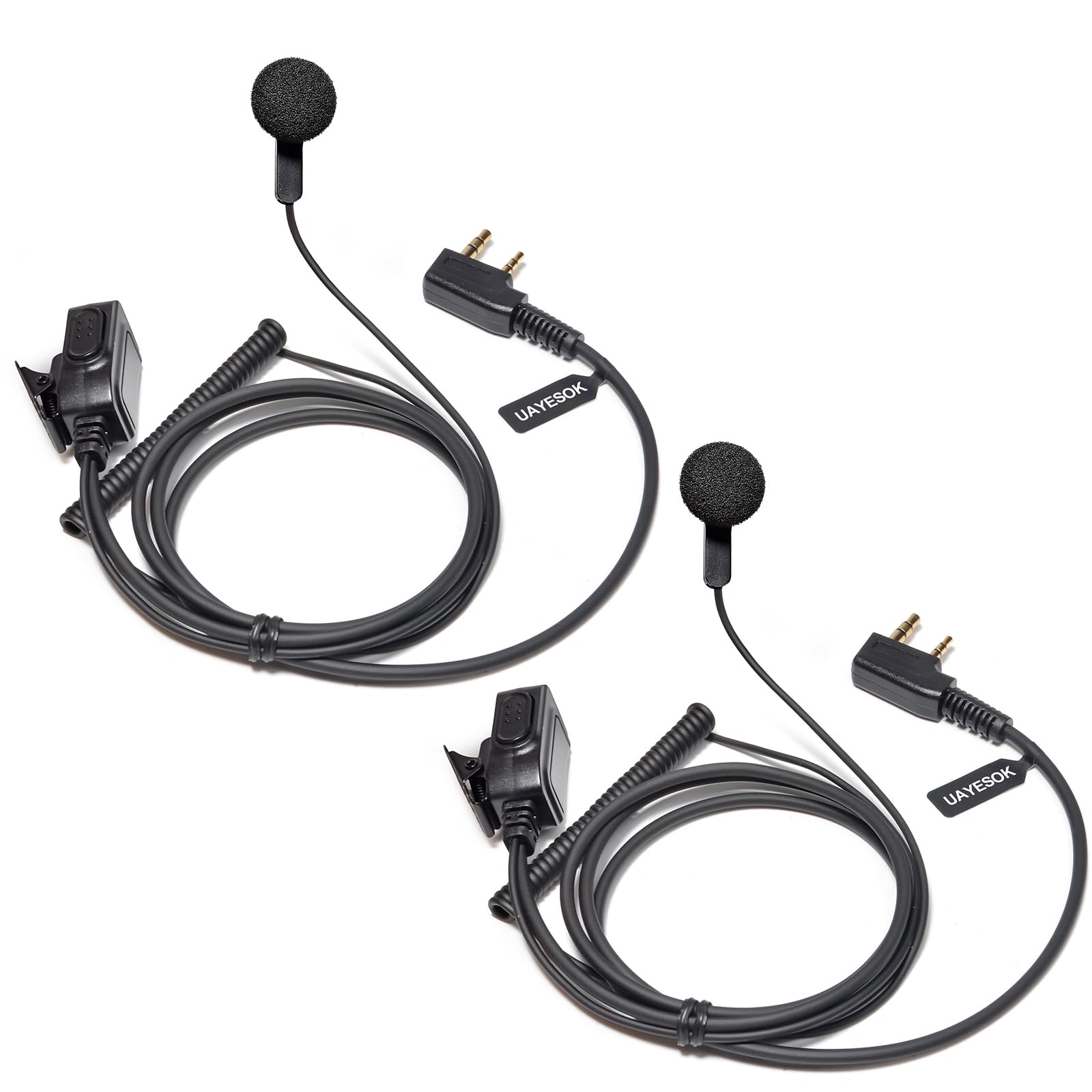 UAYESOK Auricolari in-ear per walkie talkie e radio di sorveglianza con microfono, compatibili con radio bidirezionale Kenwood TK-3401 TK-3501 Protalk Baofeng UV-5R 888S H777 Retevis Esynic Wouxun a