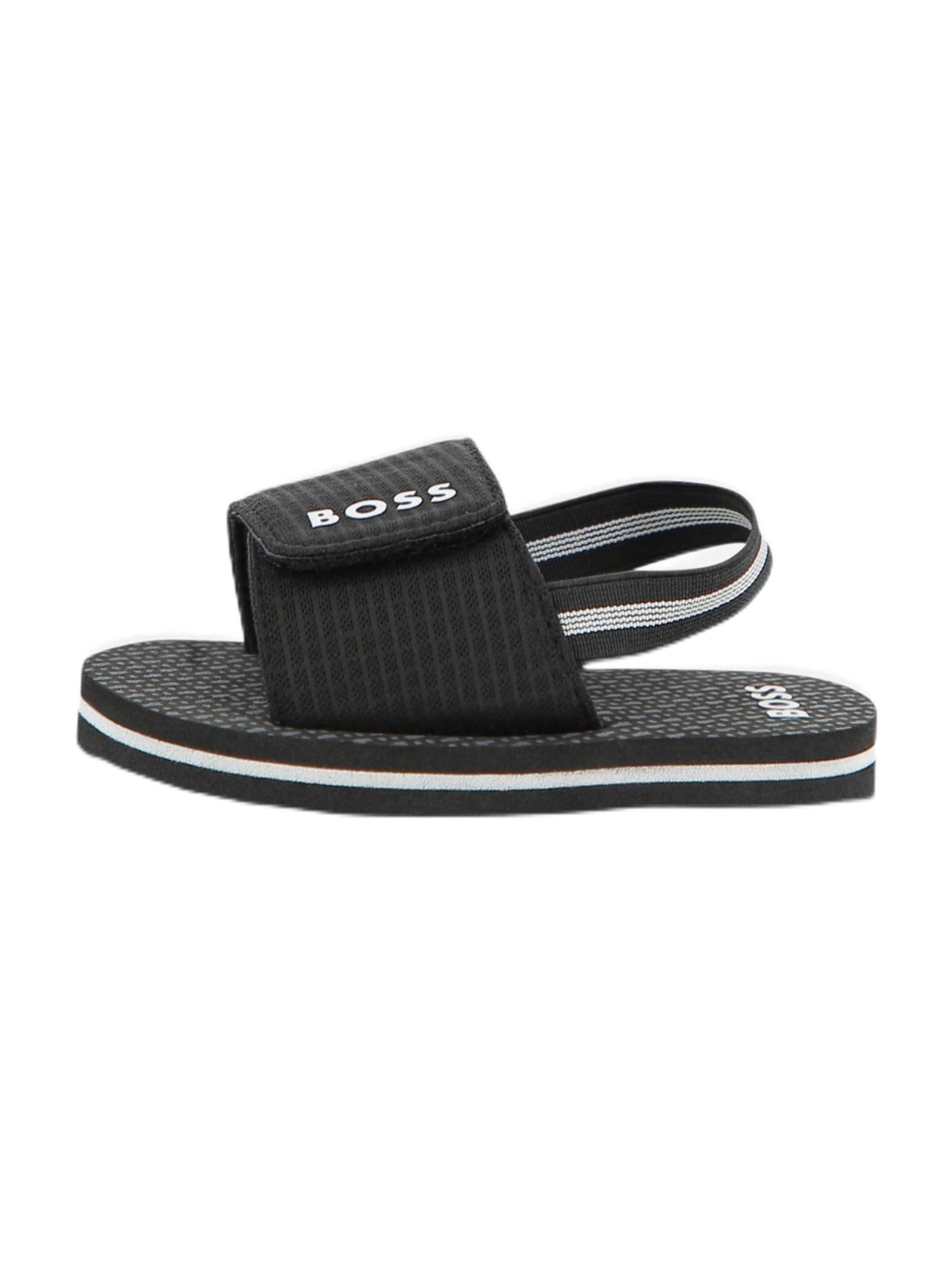 BOSS Aqua Slides Baby Boys, Black, 24