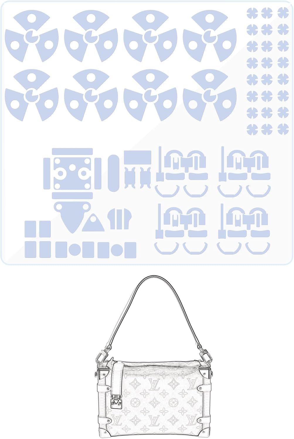 BagArmor Hardware Protective Film, Compatible with LV Side Trunk PM/MM Purse Hardware Sticker Transparent, Anti-Scratch, Clear
