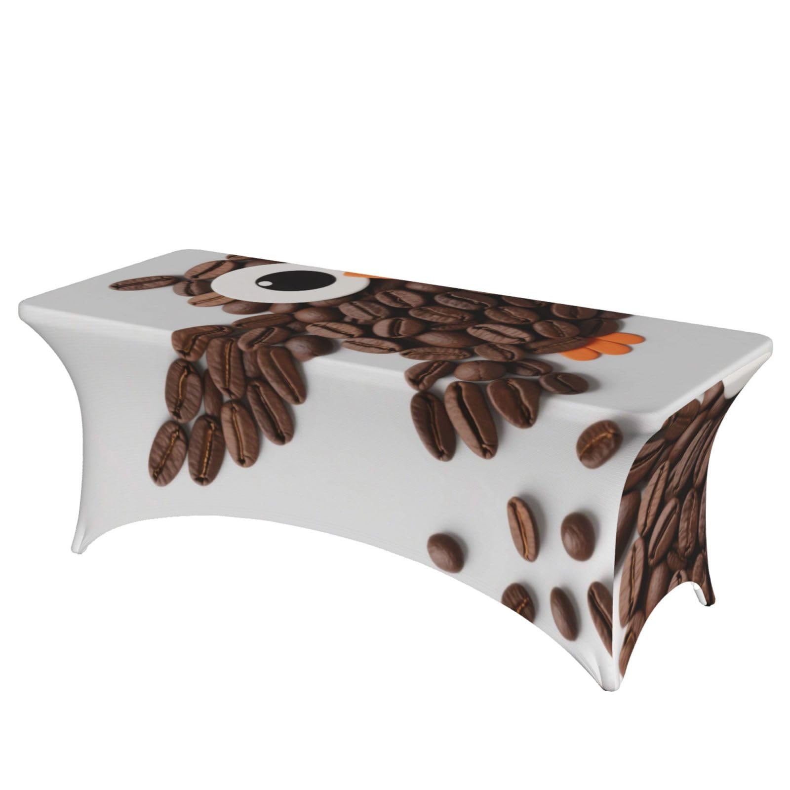FekiLoot Cute Owls Spandex Tablecloth for Rectangular Tables, 6ft Decoration Elastic Fitted Tablecloth Stretch Table Cover Wrinkle Resistant Table Protector for Party Events Wedding Banquets