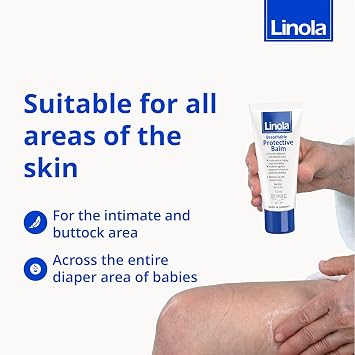 Linola Protective Balm - Breathable Balm to Protect the Skin from Soreness, Excessive Moisture & Chafing - also Suitable for the Intimate Area - Made in Germany - Vegan - 50 ml (1.7 Fl Oz)