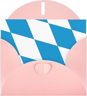 Pink Aakdgd Bavarian flag Prints Greeting Card 6x4 Inch for Christmas, Birthday, Valentine's Day, Wedding Anniversary, Party Invitation