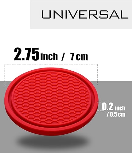 Miniatura 3 de Posavasos para portavasos de automóvil, paquete de 4 posavasos de silicona para automóvil, insertos antideslizantes universales, accesorios para el