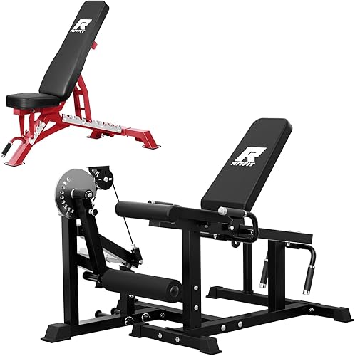 RITFIT Combo de máquina de extensión y rizo de piernas y banco de pesas ajustable Rojo,Negro,https://www.amazon.com/dp/undefined