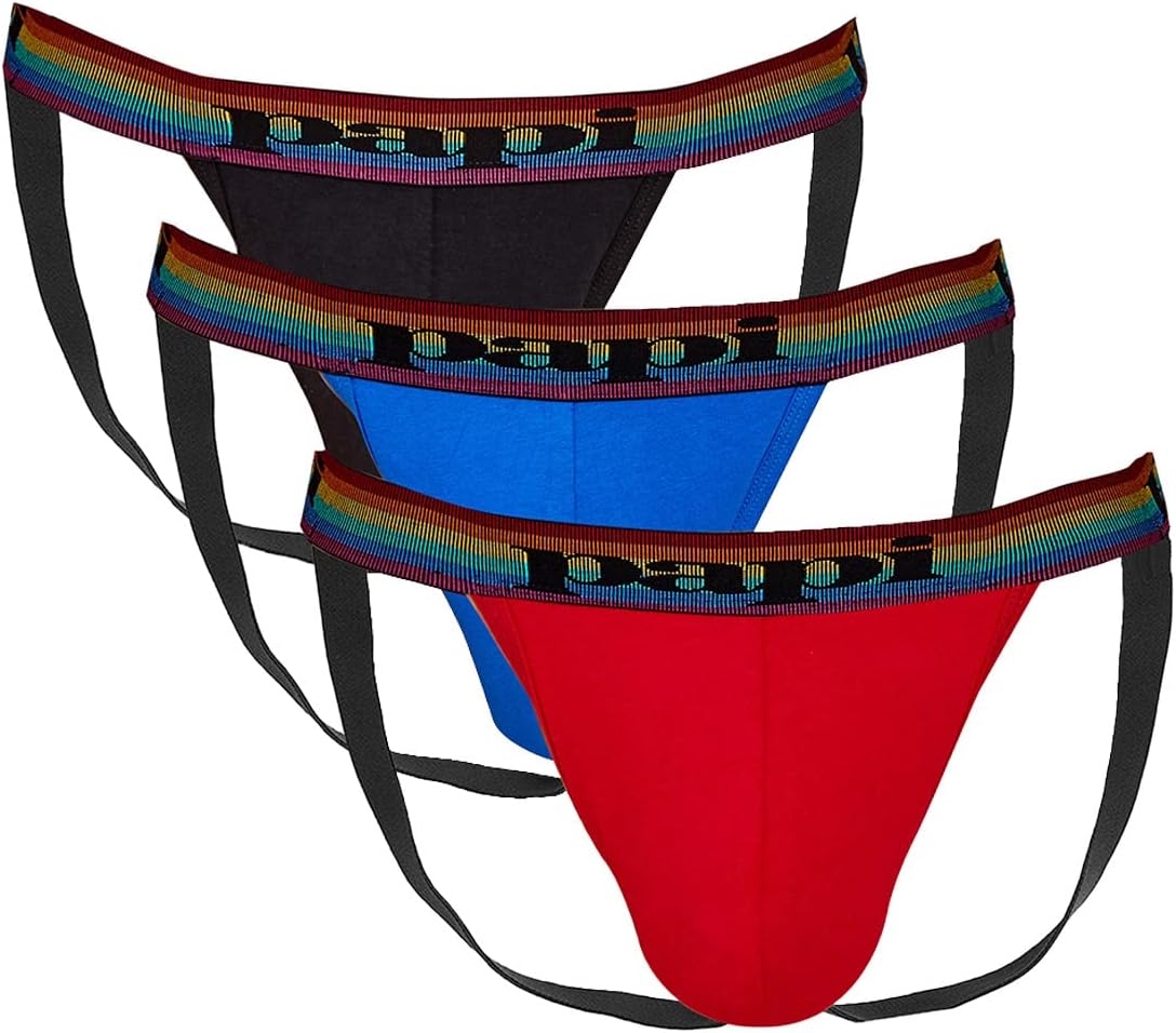 mens 3-pack Jockstrap, Athletic Supporter, Breathable Male Workout Underwear