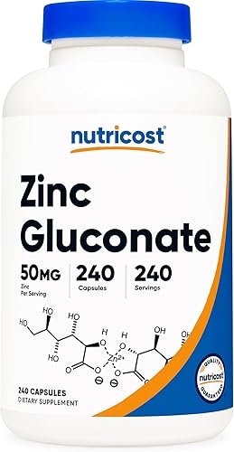 Miniatura 6 de Nutricost Gluconato de zinc 120 cápsulas vegetarianas (50 mg), sin gluten y sin OMG