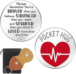 Nurse Pocket Hug Token for Nursing Ceremony Nurses Week,Always Remember You are Braver Stainless Steel Double Sided Pocket Hug Token for Nursing Students Graduation Registered Nurse RN Gifts