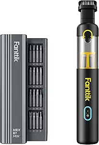 Fanttik E1 Max 3.7V Mini Electric Screwdriver and Fanttik Slim V8 Apex Car Vacuum, 19000PA High Power, 4 in 1