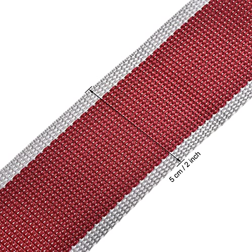 Image of uxcell Luggage Strap Suitcase Belt with Buckle Label, 2x78 2Mx5cm Adjustable PP Travel Bag Packing Accessory, Red Gray