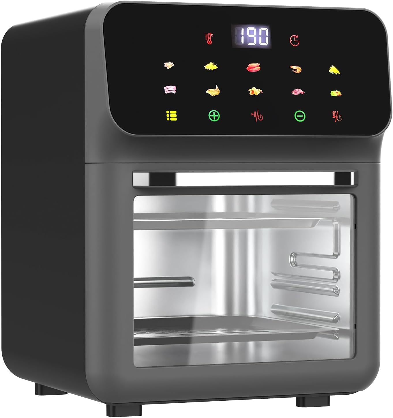 Dalveen 10L Digital Air Fryer Oven | 1800W Oil-Free Air Fryer for Home | LED Touchscreen, 10 Preset Menus, Rotisserie Function | Bake, Grill, Roast...