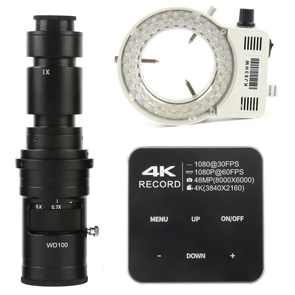 Zestaw akcesoriów do mikroskopu 4K 2K 1080P 48MP HDMI Type-c PC panel dotykowy przemysłowa kamera mikroskopowa wideo do telefonu tabletu PCB IC obserwuj lutowanie naprawa szkiełek mikroskopowych