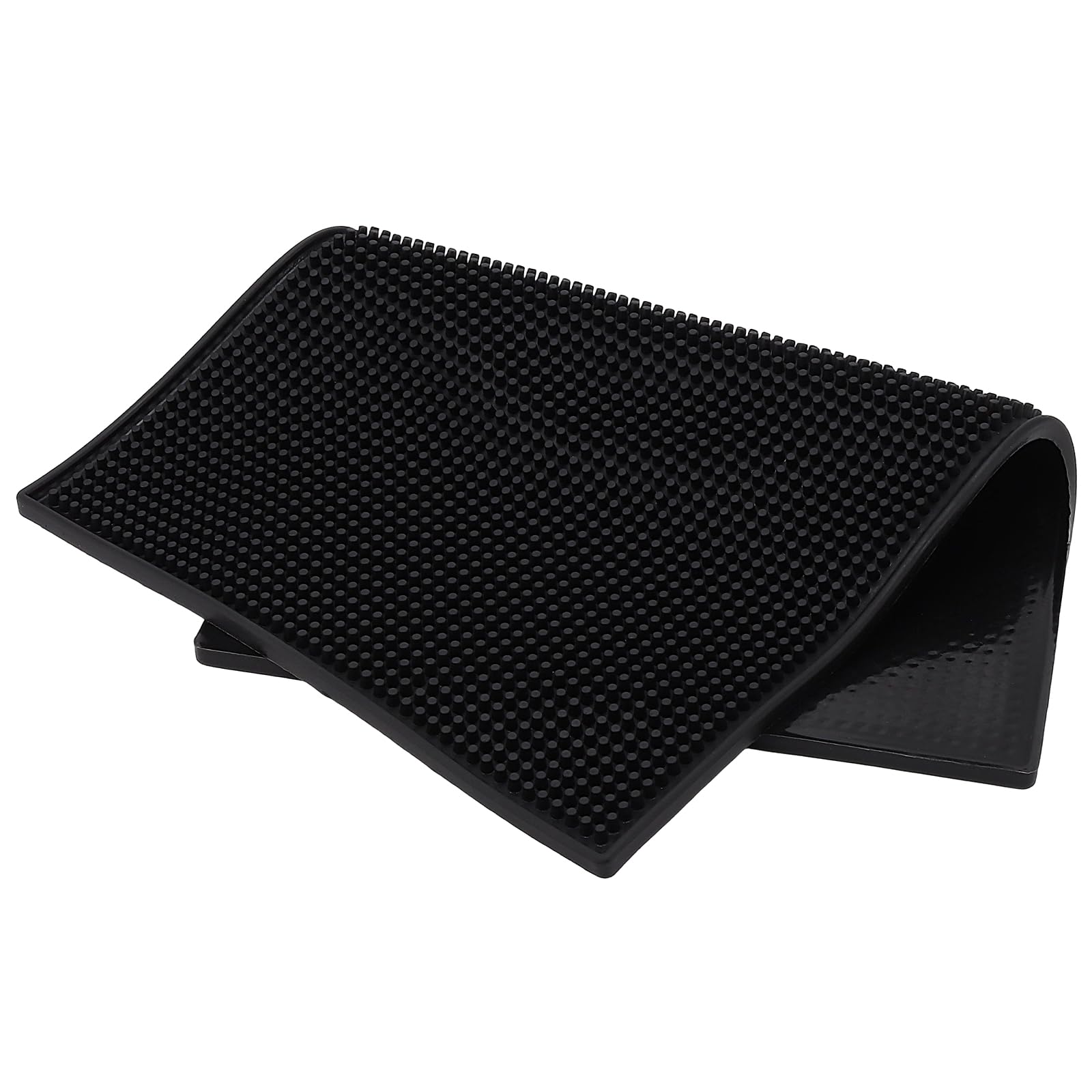 Juego de 3 alfombrillas de silicona para barra de bar, 45 x 30 x 1 cm, negro