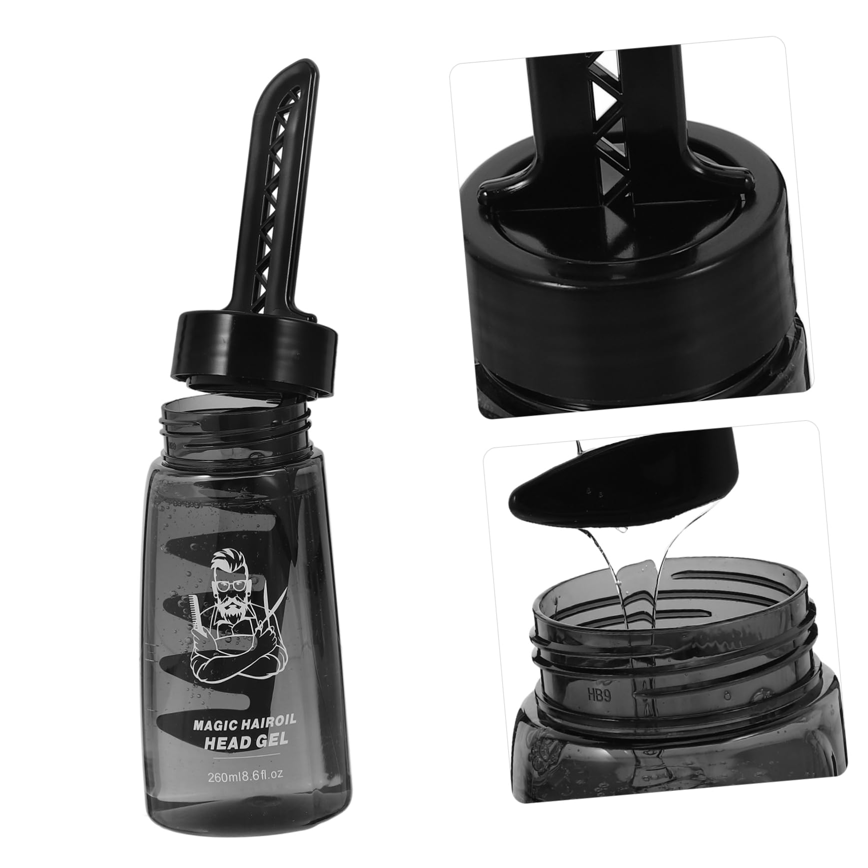 PLAFOPE 3piezas Gel Fijador Pelo Botella Vacía Para Cabello Peine Incluido Rellenable Unidades