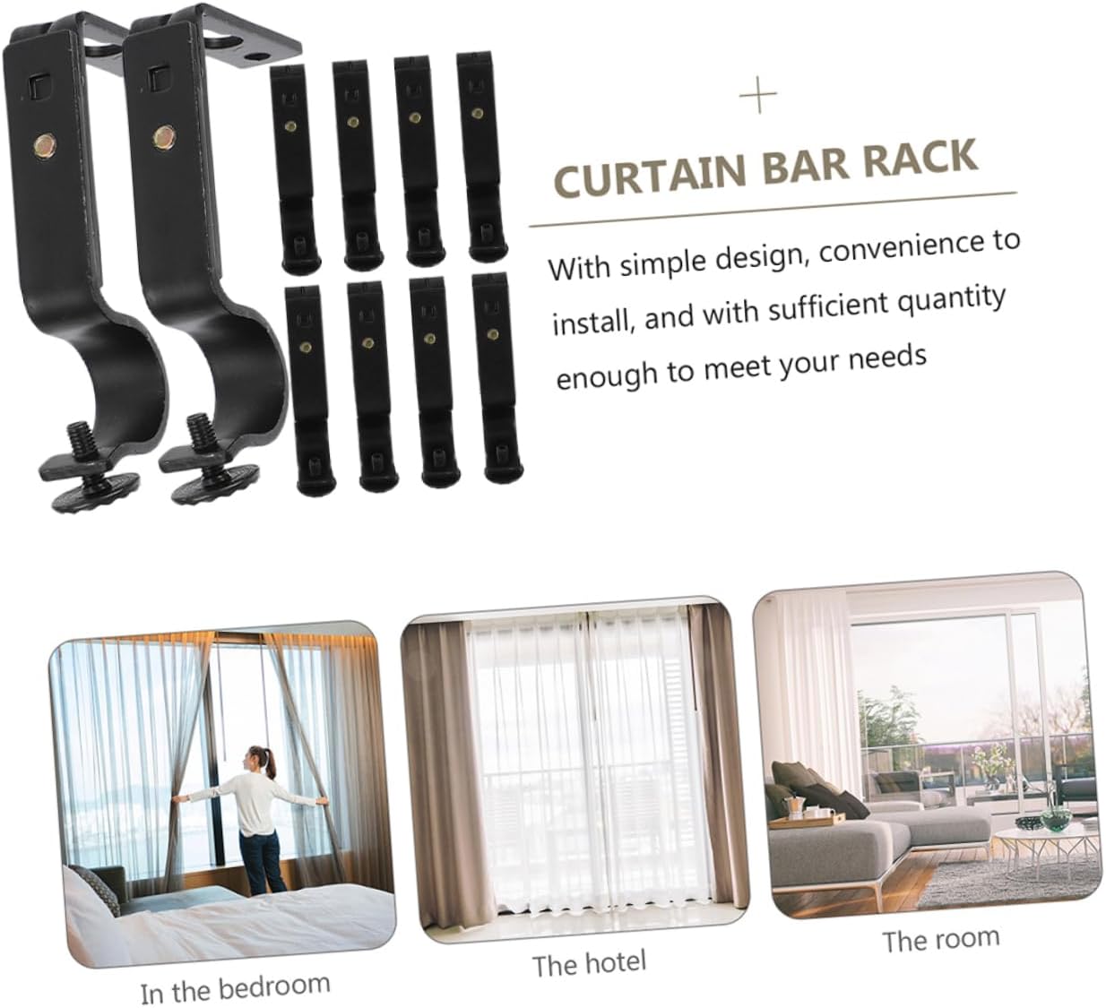 Alipis 10pcs Curtain Rod Bracket Holders for Drapery Rods Easy to Install Brackets for Heavy Curtains Versatile Mounting for Home Decor