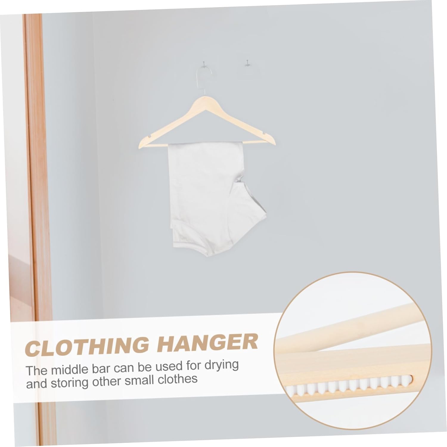 Cabilock 10pcs Retro Wooden Clothes Hanger Non-Slip Traceless Trousers Holders for Wardrobes Solid Wood Design for Coats and Pants Storage