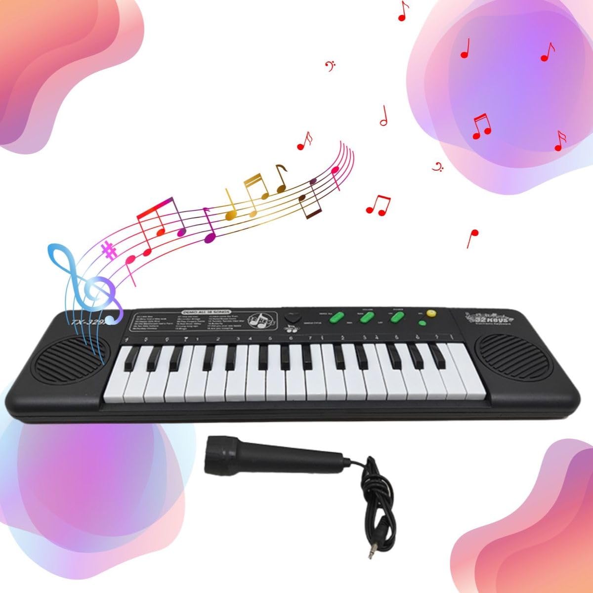 32-Key Electronic Keyboard and Microphone - Piano Toy for Kids