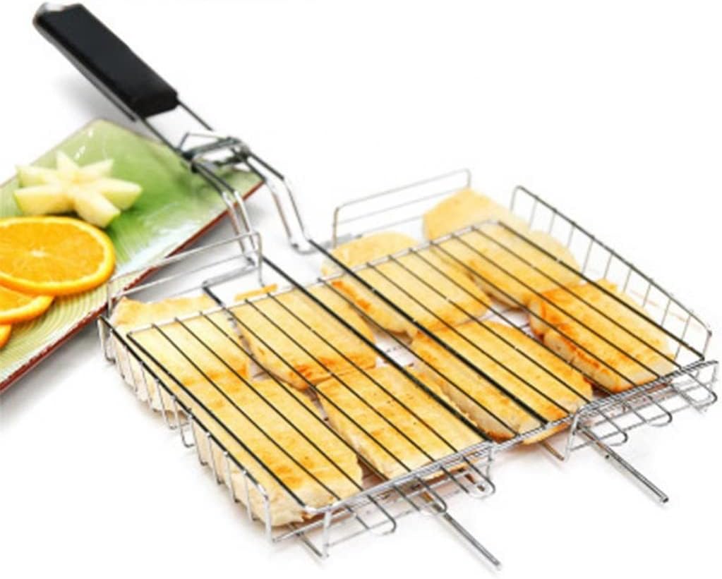 Outdoor Camp Barbecue Net Rack Stainless Steel Rectangle BBQ Grill Steaks Fish Rack Tool