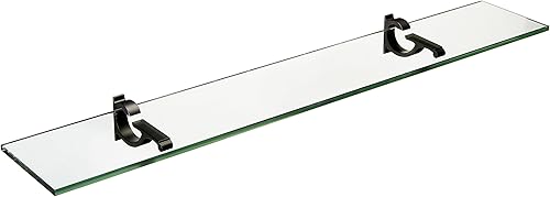 Spancraft Glass M-4.75x12-Estante de vidrio negro estilo monarca, negro, 4.75" x 12"