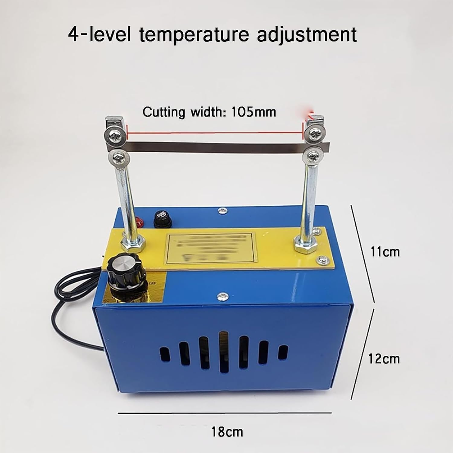 Bench Mount Cutting Tool Kit, Electric Rope Cutter, 4-Level Temperature Adjustment, Cutting Width: 105mm, Maximum Blade Temperature 900°c,for Fabric Nylon Webbing Belting Ribbon Braid