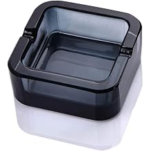 Ashtray, Crystal Glass Ashtray black, large