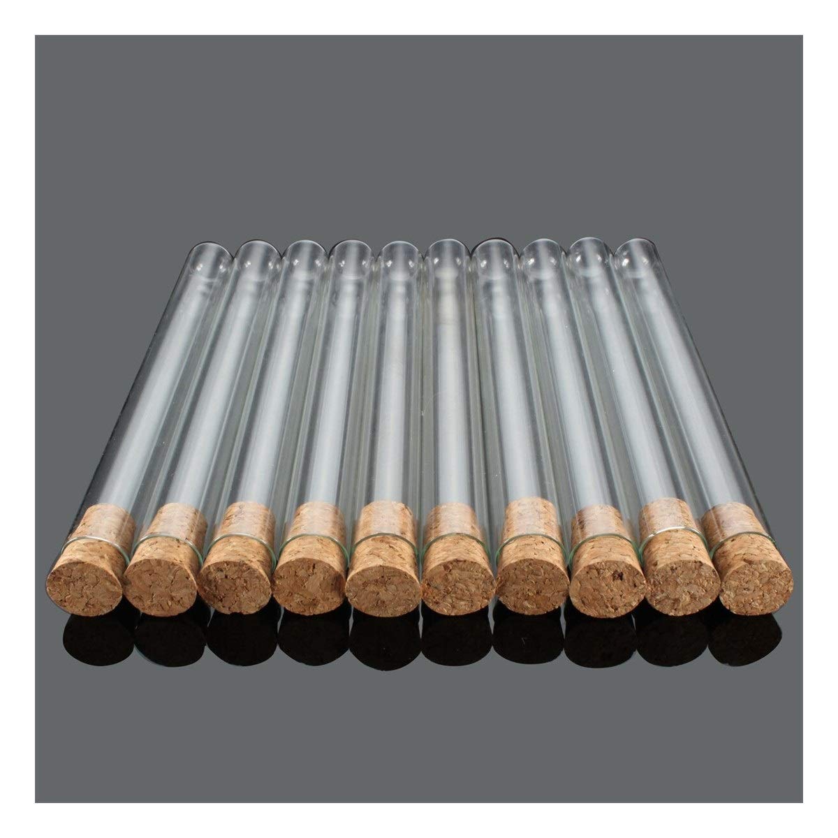 BATLAM kleine Reagenzgläser, 10 Stück/Set Laborglas-Reagenzgläser, 20 x 200 mm, mit Korkstopfen, Labor, Labor, Schule, pädagogisches Schreibwaren, einfach zu bedienen