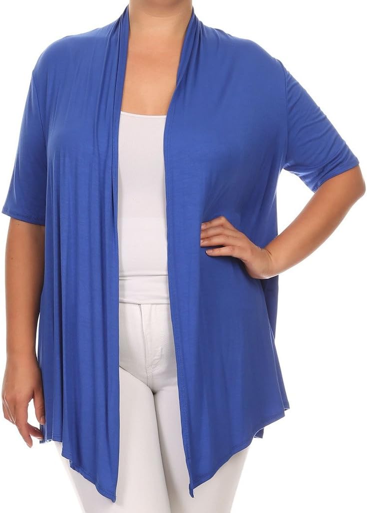 Women Plus Size Short Sleeve Cardigan Open Front Casual Cover Up image 5