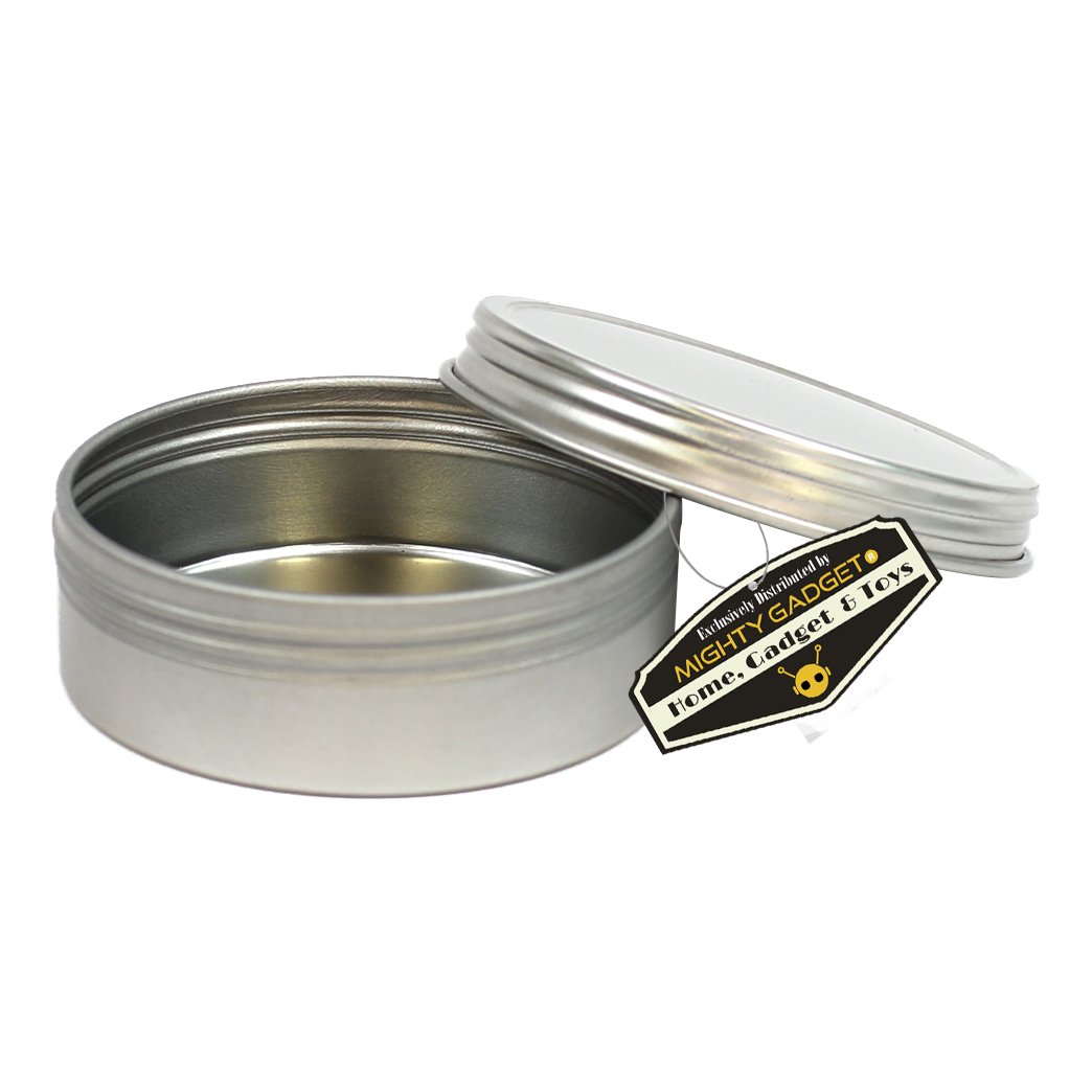 48 Pack of Mighty Gadget (R) Screw Top Round Steel Tin Cans (2 oz)