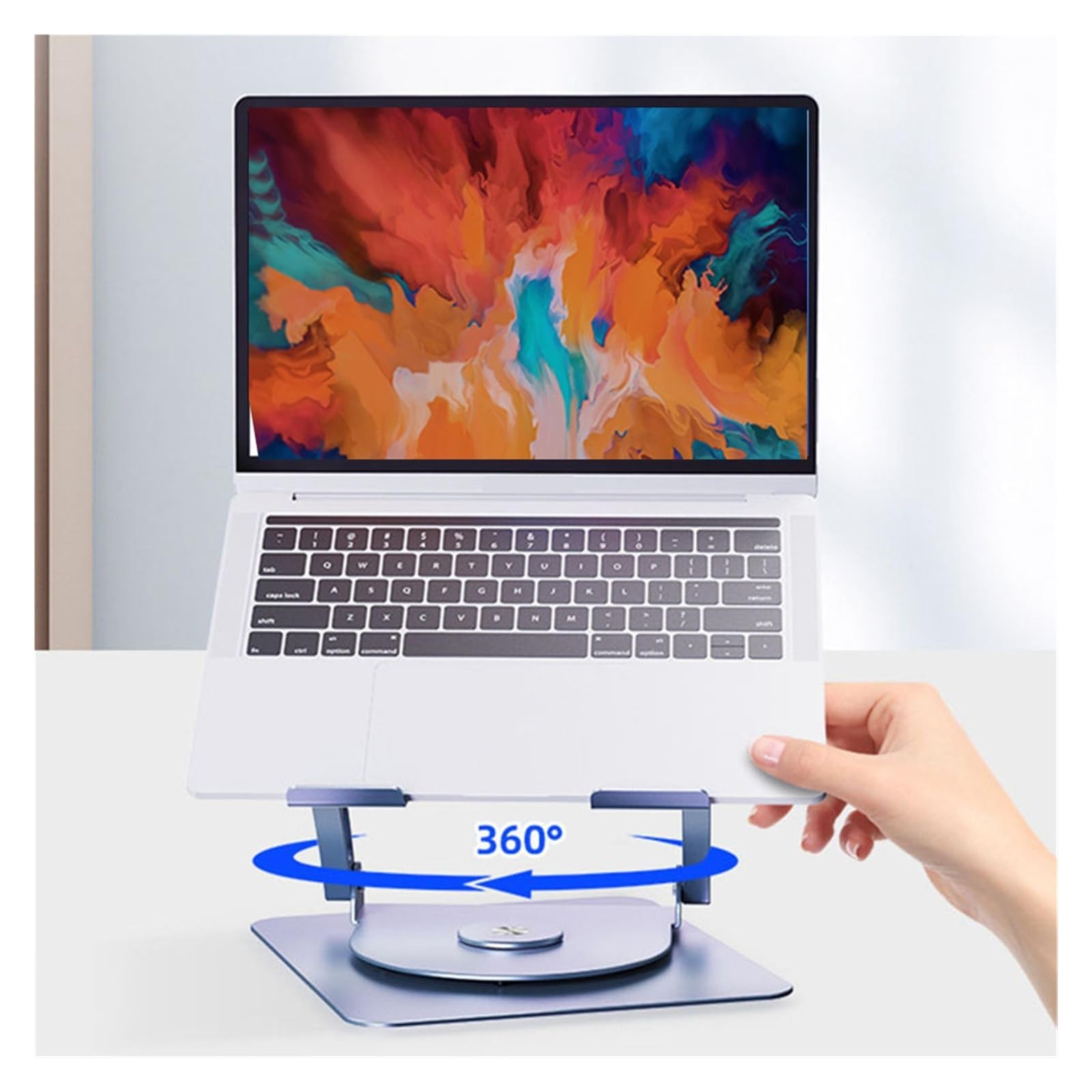 Supporto per notebook in lega di alluminio Supporto per notebook girevole a 360 ° Supporto per laptop Supporto per tablet
