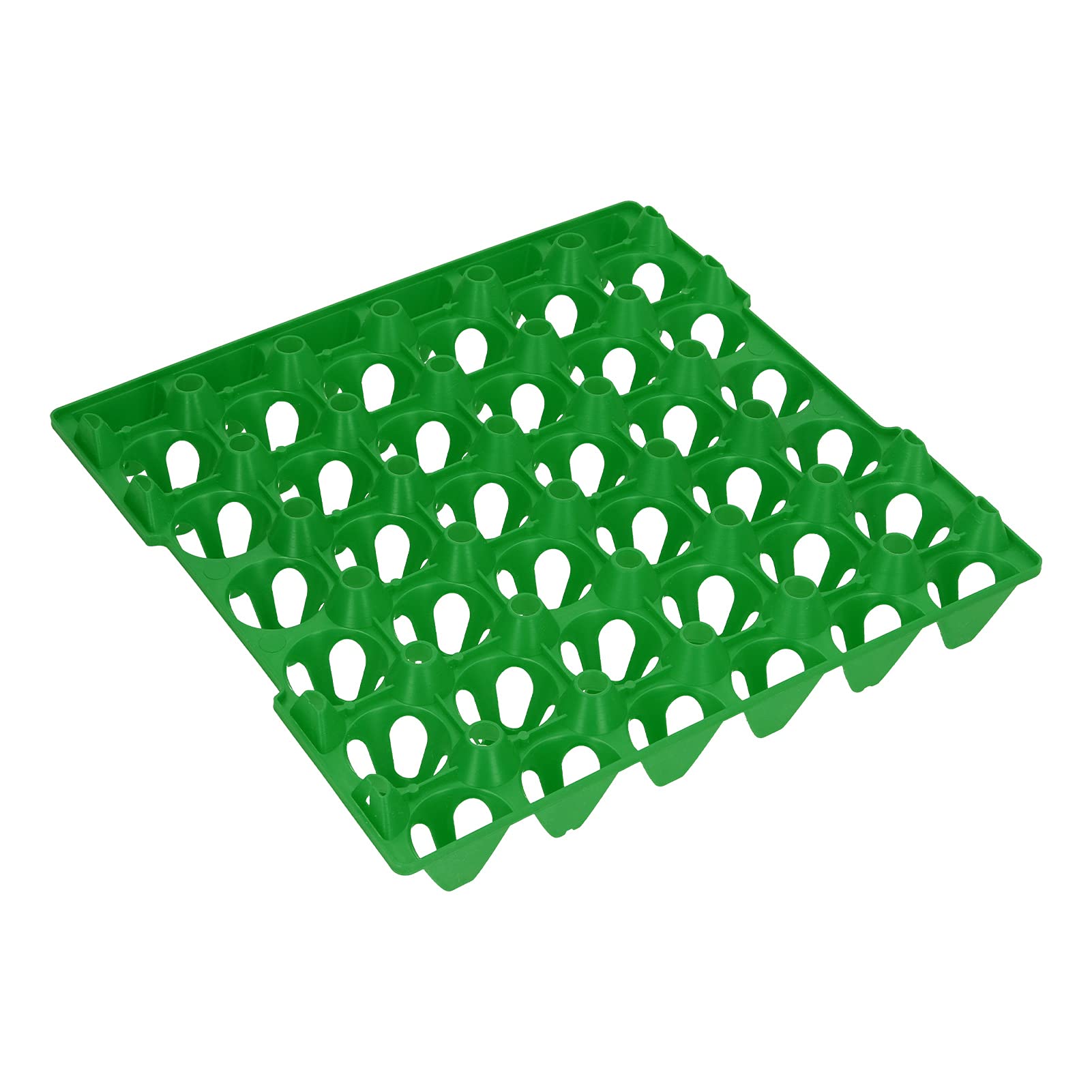 Pissente 5PCS Plastic Egg Flats Egg Crates 30 Cell Tray 11.3 X 11.1in Stackable Holder for Storage Transportation Home Kitchen Chicken Coop Farm Use (Green)