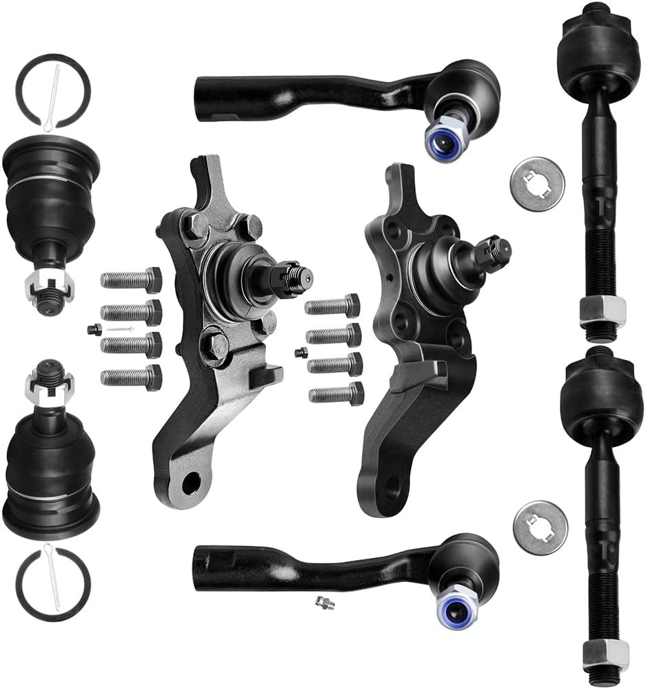 Front Inner Outer Tie Rod End fit 2001-2002 for Toyota for Sequoia 2000-2002 for Toyota for Tundra 2WD 4x4, Suspension Kit with Upper Lower Ball Joint - 8pc Set